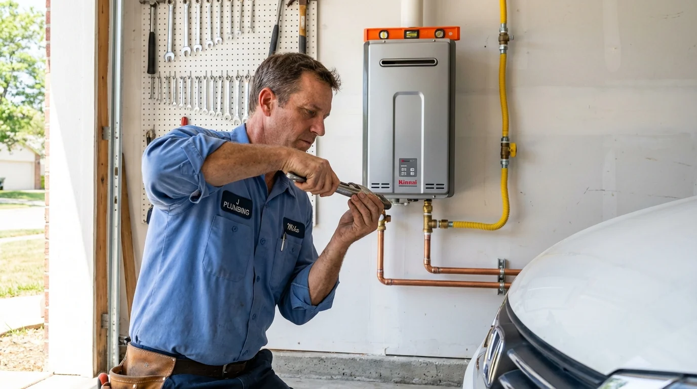 Tankless water heater installation by a Johns Plumbing LLC plumber in Homewood